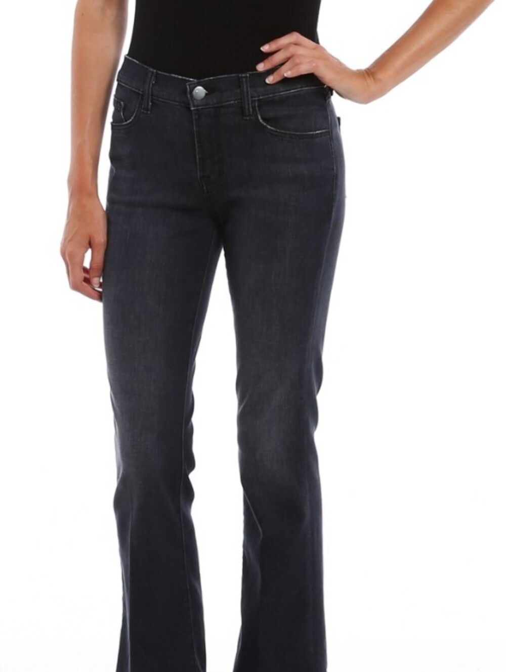 J Brand Black Cropped Flare Jeans
